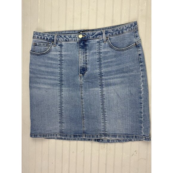 Lee Rider Size 20 Womens Skirt Knee Length Slim Fit Stretch Med Wash Str… - Picture 1 of 3